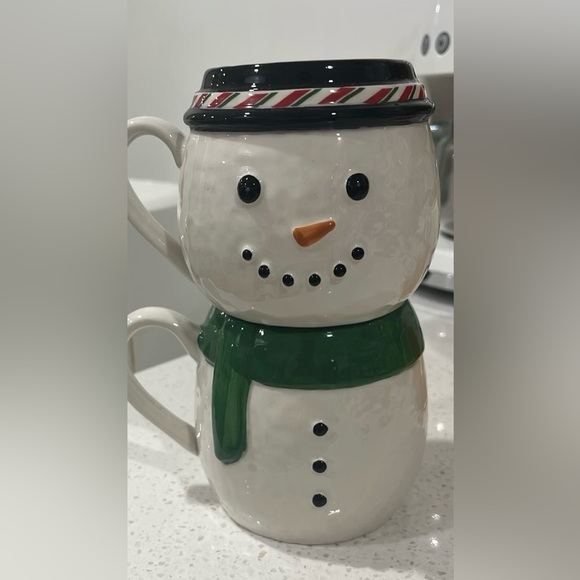 Macy's Snowman Mug Set - White and Green - Picture 1 of 1